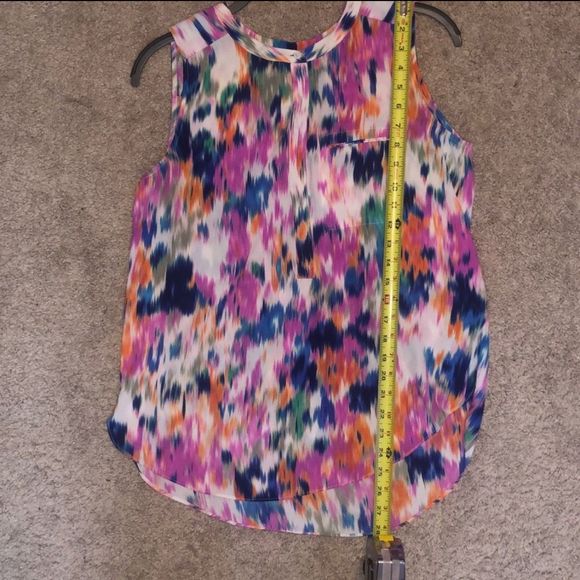 NYDJ 'Lana' Ikat Print Watercolor Print Sleeveless Blouse Top, Sz Small, MP $89 - Picture 7 of 8
